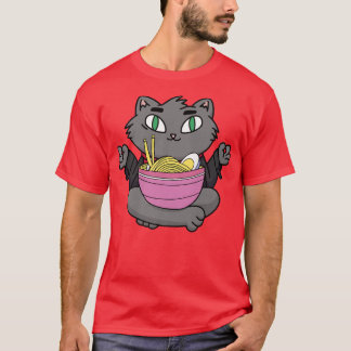 Cat Ramen Lover Anime Kitty Dad Mom Tonkatsu Spicy T-Shirt