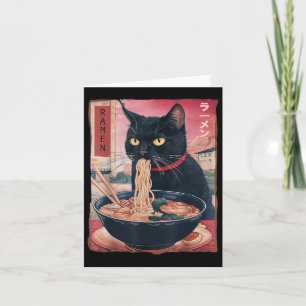 Cat Ramen Noodle Japanese Anime Kawaii Gifts Men W Card