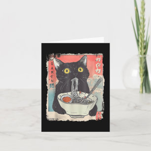 Cat Ramen Noodle Japanese Anime Manga Ramen Kawaii Card