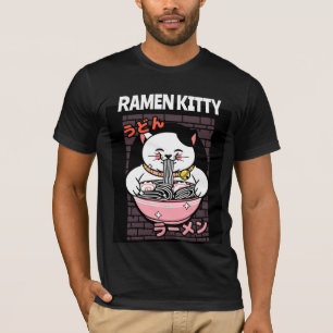 CAT RAMEN NOODLES SOUP KITTY T-SHIRTS TEES