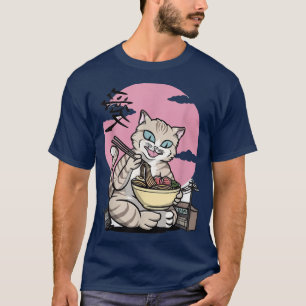cat ramen ramen noodle cat cat eating ramen  T-Shirt