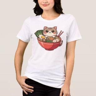Cat Ramen T-Shirt  Tri-Blend Shirt