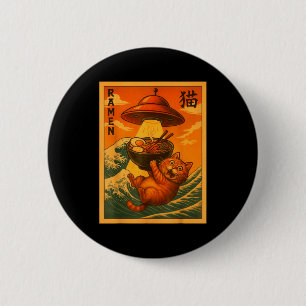 Cat Ramen Ufo Funny Japanese Anime Men Women Teens 6 Cm Round Badge