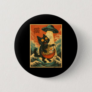 Cat Ramen Ufo Funny Japanese Anime Tee Men Women T 6 Cm Round Badge