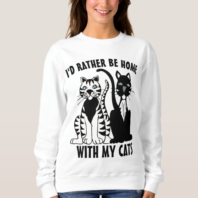 CAT- RATHER BE HOME WITH MY CATS T-SHIRTS (Front)