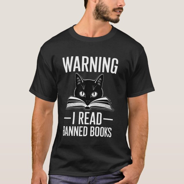 Cat Read Banned Books T-Shirt (Front)