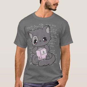 Cat Read Pi Day Book Feline Meow Neko 3  T-Shirt
