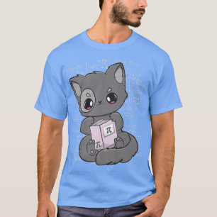 Cat Read Pi Day Book Feline Meow Neko 3  T-Shirt