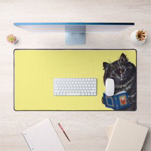 Cat Reading a Book, Louis Wain Desk Mat