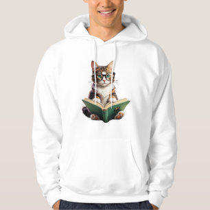 Cat Reading Book Hoodie