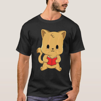 Cat Reading Book T-Shirt