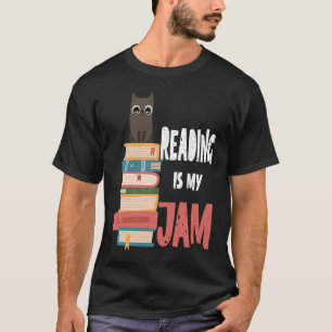 Cat Reading Is My Jam Teacher Book Nerds T-Shirt