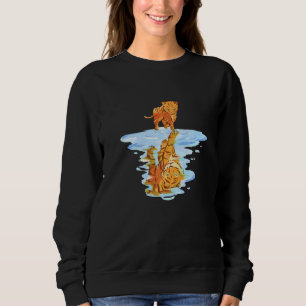 Cat Reflects Strong Tiger Sweatshirt