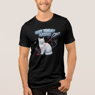Cat Refuses to play (Not Today Satan) Tri-Blend Shirt