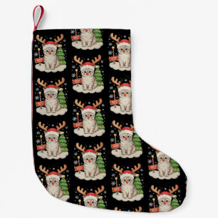 Cat Reindeer Antlers Christmas Tree Xmas Holiday Small Christmas Stocking