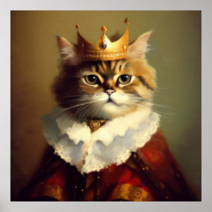 Cat Renaissance King Poster