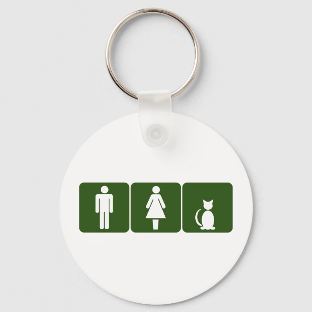 Cat Restroom Key Ring (Front)