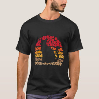 Cat Retro Dots Vintage Sunset For Cat T-Shirt