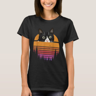 Cat Retro Style Black Cat Vintage Style Kitten Cat T-Shirt