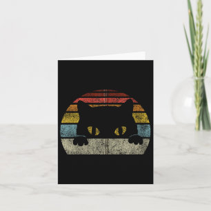 Cat Retro Style Vintage Black Kitten Cute Kitty Ca Card