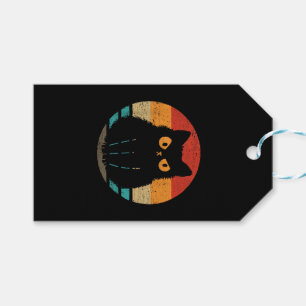Cat Retro Style Vintage T-Shirt for Men Women Kids Gift Tags