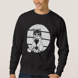 Cat  Retro Sunset Cat Sunset Sweatshirt
