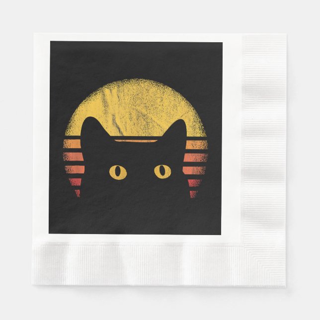 Cat Retro Vintage Napkin (Front)