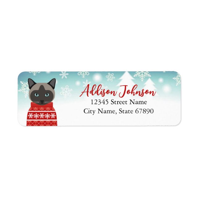 Cat Return Address Labels (Front)