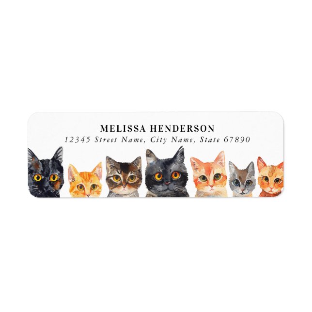 Cat Return Address Labels (Front)