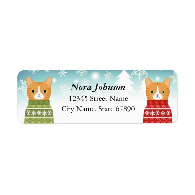 Cat Return Address Labels (Front)