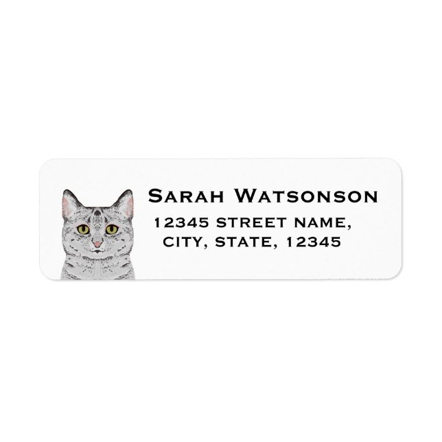 Cat return address labels - customisable (Front)