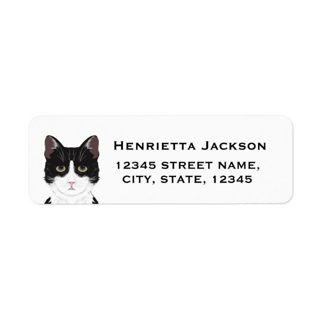 Cat return address labels - customisable (Front)