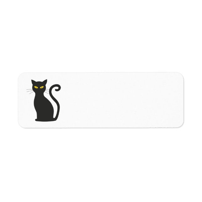 CAT RETURN PERSONALIZEDADDRESS LABELS, BLACK KITTY (Front)