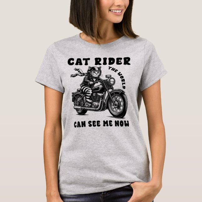 Cat Rider Womens T-Shirt (Front)