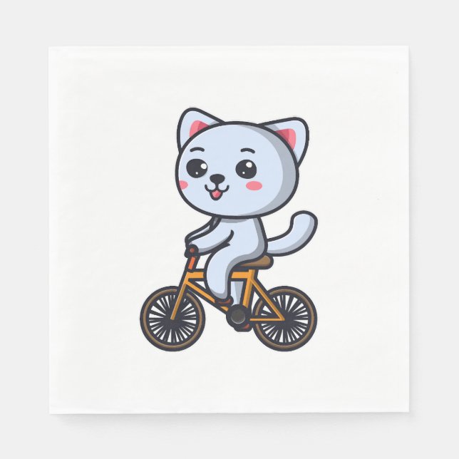 Cat Riding Bicycle Cat design gifts for women Napkin (Front)