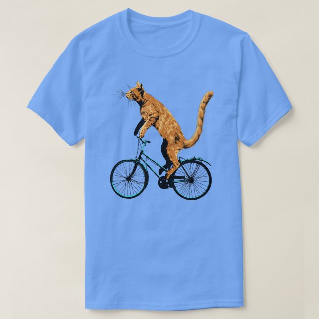 Cat Riding Bicycle   Funny Cat Tee for a Cyclist  (Design Front)