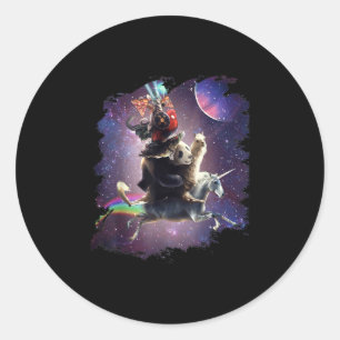 Cat Riding Chicken Turtle Panda Llama Unicorn Classic Round Sticker