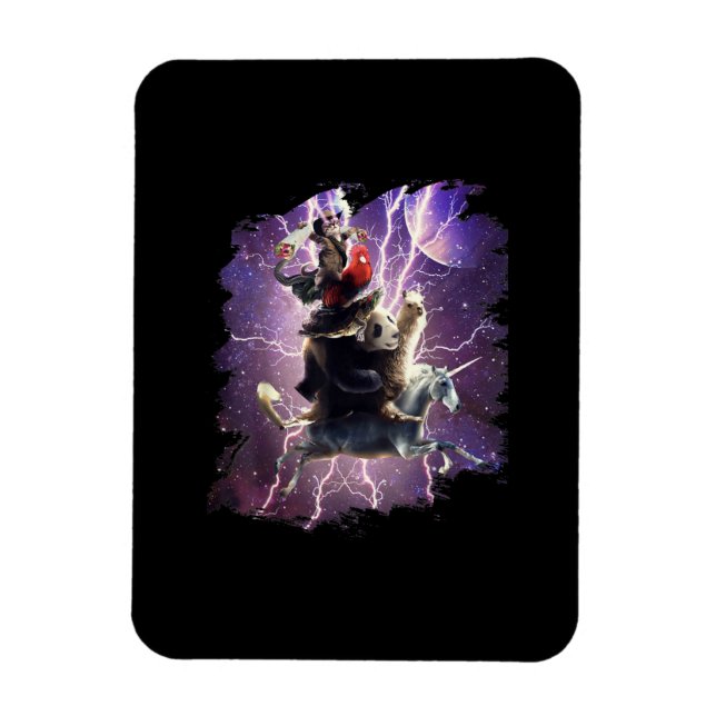 Cat Riding Chicken Turtle Panda Llama Unicorn Magnet (Vertical)