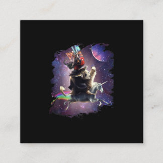 Cat Riding Chicken Turtle Panda Llama Unicorn Square Business Card