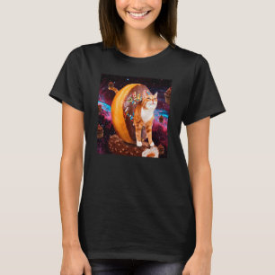 Cat Riding Doughnut Cute Doughnut Astronaut Galaxy T-Shirt