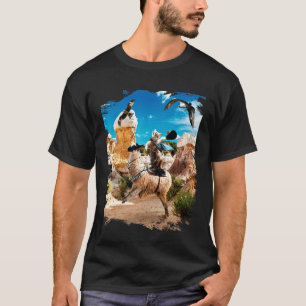 Cat Riding Llama T-Shirt