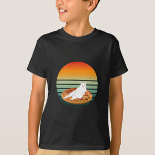 Cat riding pizza retro T-Shirt