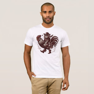 Cat Riding Rooster T-Shirt
