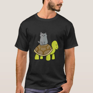 Cat Riding Turtle Cat Lover Gift T-Shirt