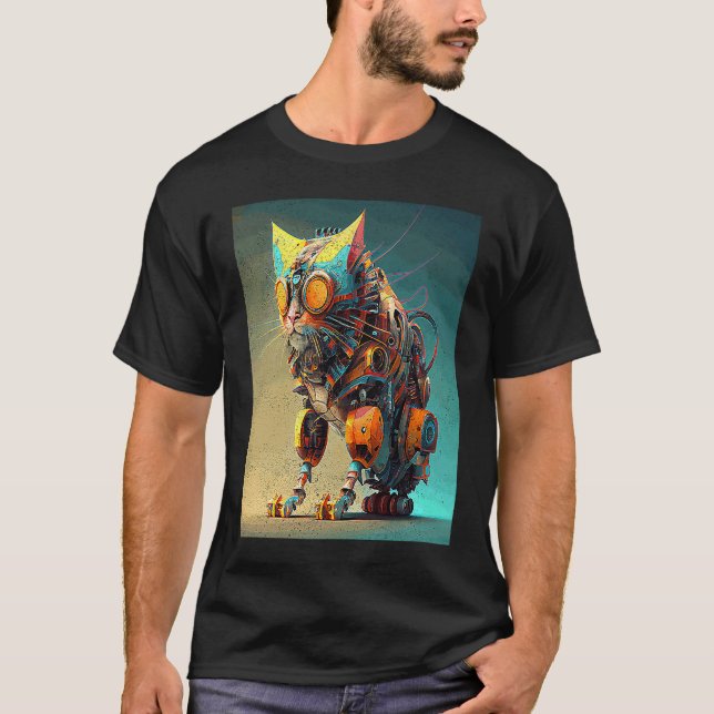 Cat Robot Colourful T-Shirt (Front)