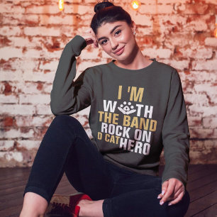 Cat Rock Band Funny Cool Modern Cute Custom Design Sweatshirt