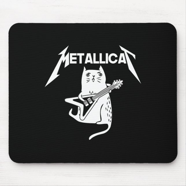 Cat Rock Band Guitar Fun Christmas Gift Mouse Pad (Front)