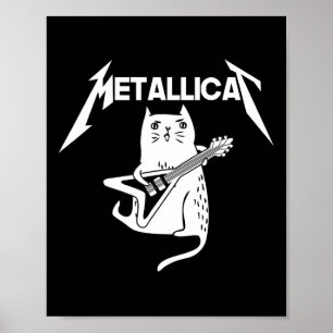Cat Rock Band Guitar Fun Christmas Gift Poster