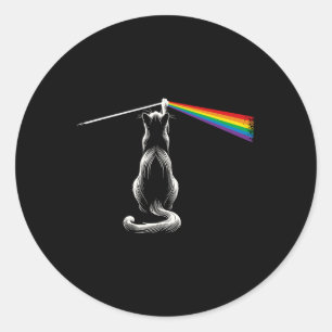 Cat Rock Music Band Funny Cat Rock And Roll  Classic Round Sticker