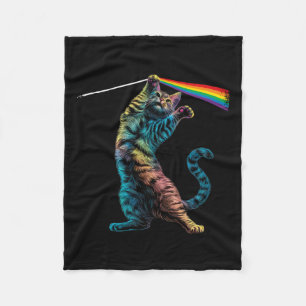 Cat Rock Music Concert Band Rock Cat  Fleece Blanket